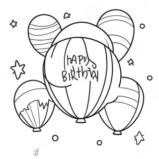 Happy Birthday Balloons Coloring Page 20352-16382