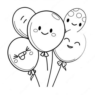 Happy Birthday Balloons Coloring Page 20352-16383