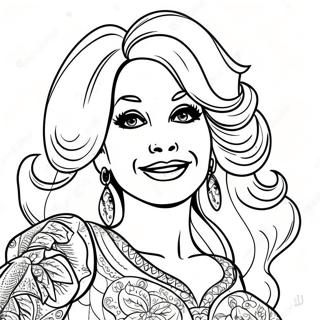 Dolly Parton In Sparkly Dress Coloring Page 20362-16386