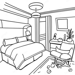 Cozy Hotel Room Coloring Page 20372-16398