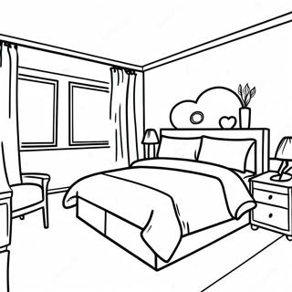 Cozy Hotel Room Coloring Page 20372-16399