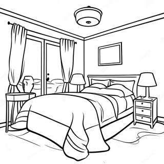 Cozy Hotel Room Coloring Page 20372-16400