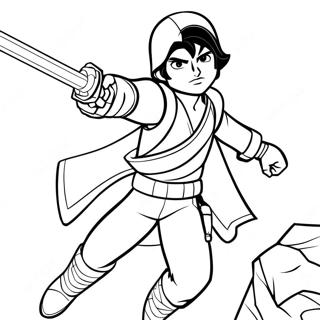 Ezra Bridger With Lightsaber Coloring Page 20392-16417