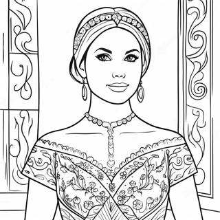 Elena Gilbert In A Beautiful Dress Coloring Page 20402-16421