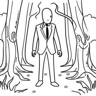 Slenderman Creepy Forest Coloring Page 20421-16429