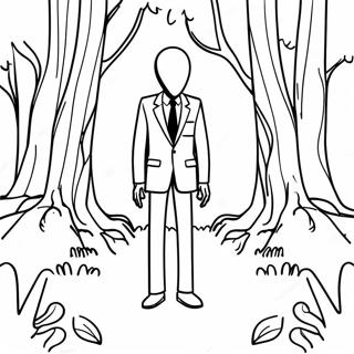 Slenderman Creepy Forest Coloring Page 20421-16430