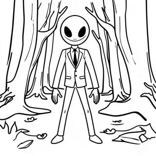 Slenderman Creepy Forest Coloring Page 20421-16432