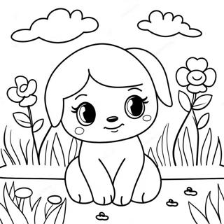 Cute Buttercup In A Garden Coloring Page 20442-16449