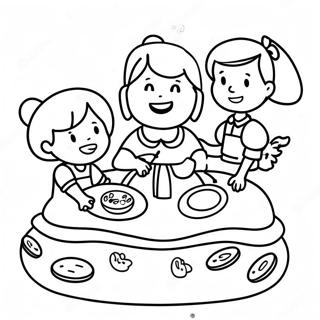 Fun Aunt With Kids Coloring Page 20462-16462