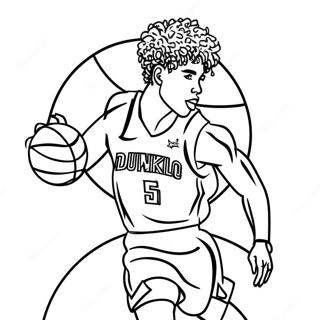 Lamelo Ball Dunking Coloring Page 20482-16480