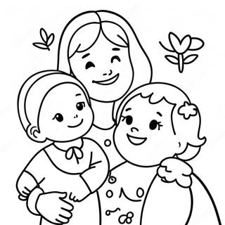 Happy Nana With Grandchildren Coloring Page 20492-16486