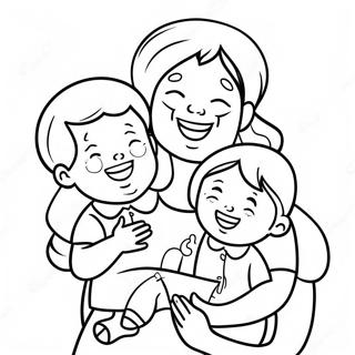 Happy Nana With Grandchildren Coloring Page 20492-16487