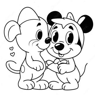 Cute Disney Valentines Coloring Page 2051-1682