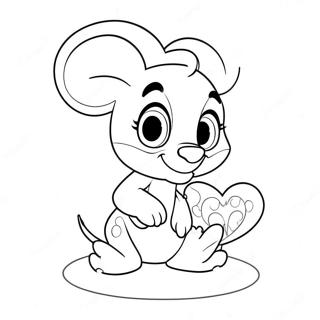 Cute Disney Valentines Coloring Page 2051-1683