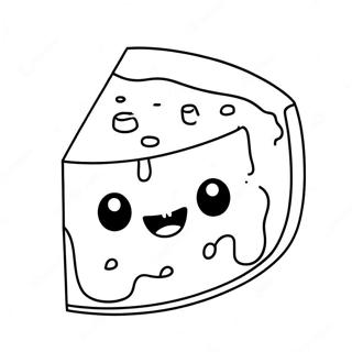 Cute Cartoon Cheese Slice Coloring Page 20522-16509