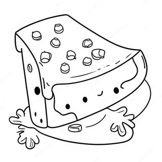 Cute Cartoon Cheese Slice Coloring Page 20522-16511