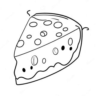 Cute Cartoon Cheese Slice Coloring Page 20522-16512