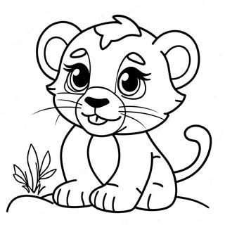 Playful Baby Lion Cub Coloring Page 20532-16523