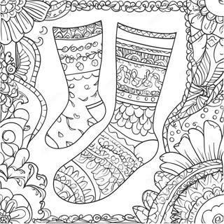 Colorful Sock Pattern Coloring Page 20561-16544