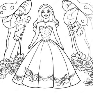 Barbie In A Sparkling Dress Coloring Page 20592-16573