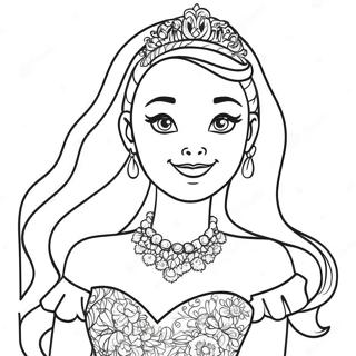 Barbie In A Sparkling Dress Coloring Page 20592-16574