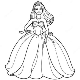 Barbie In A Sparkling Dress Coloring Page 20592-16575