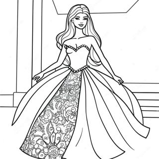 Barbie In A Sparkling Dress Coloring Page 20592-16576