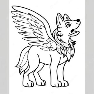 Wolf With Wings Coloring Pages