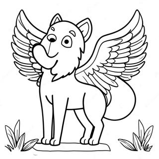 Wolf With Wings Coloring Page 20621-16591