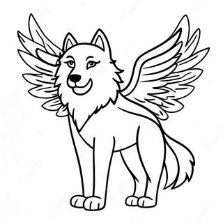 Wolf With Wings Coloring Page 20621-16592