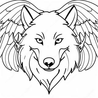 Majestic Wolf With Wings Coloring Page 20622-16595