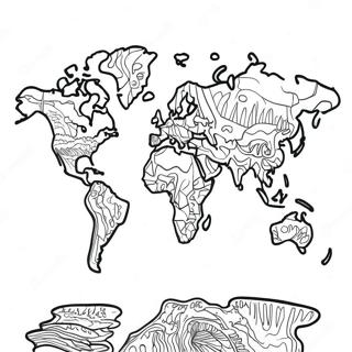 Colorful World Map Coloring Page 2062-1691