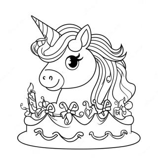 Birthday Unicorn Coloring Page 20631-16599