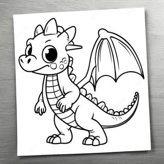 Dragon Puppet Template Coloring Page 20651-16615