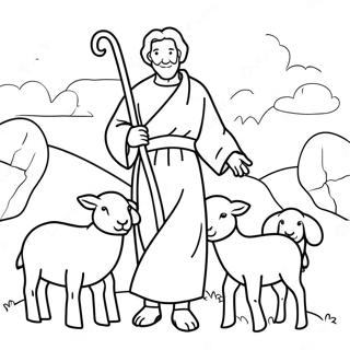 Gentle Good Shepherd With Sheep Coloring Page 20682-16638