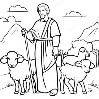 Gentle Good Shepherd With Sheep Coloring Page 20682-16640