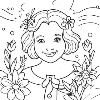 Creative Mom With Flowers Coloring Page 20712-16665