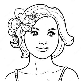 Creative Mom With Flowers Coloring Page 20712-16668