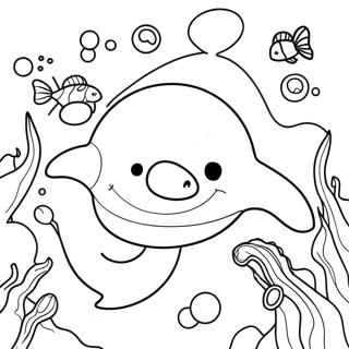 Cute Not Quite Narwhal Underwater Scene Coloring Page 20722-16682