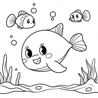 Cute Not Quite Narwhal Underwater Scene Coloring Page 20722-16683