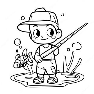 Gon Freecss With His Fishing Rod Coloring Page 20772-16713