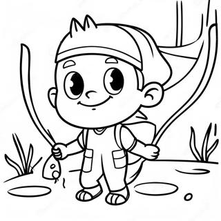 Gon Freecss With His Fishing Rod Coloring Page 20772-16716