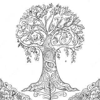 Whimsical Tree Of Life Coloring Page 20802-16733