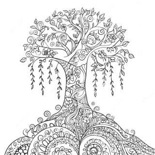 Whimsical Tree Of Life Coloring Page 20802-16736