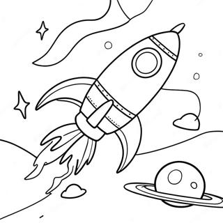 Rocket Ship Flying Through Space Coloring Page 20822-16759