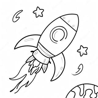 Rocket Ship Flying Through Space Coloring Page 20822-16760