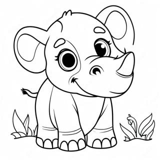 Cute Baby Rhino Coloring Page 20832-16761