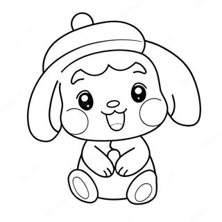 Cinnamoroll With Santa Hat Coloring Page 20842-16775