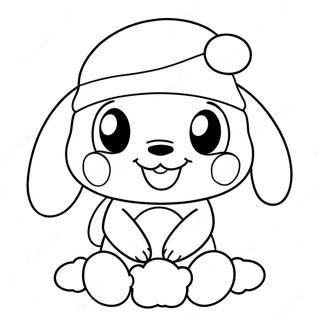 Cinnamoroll With Santa Hat Coloring Page 20842-16776