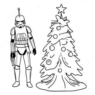 Star Wars Christmas Tree With Lightsaber Coloring Page 20881-16798